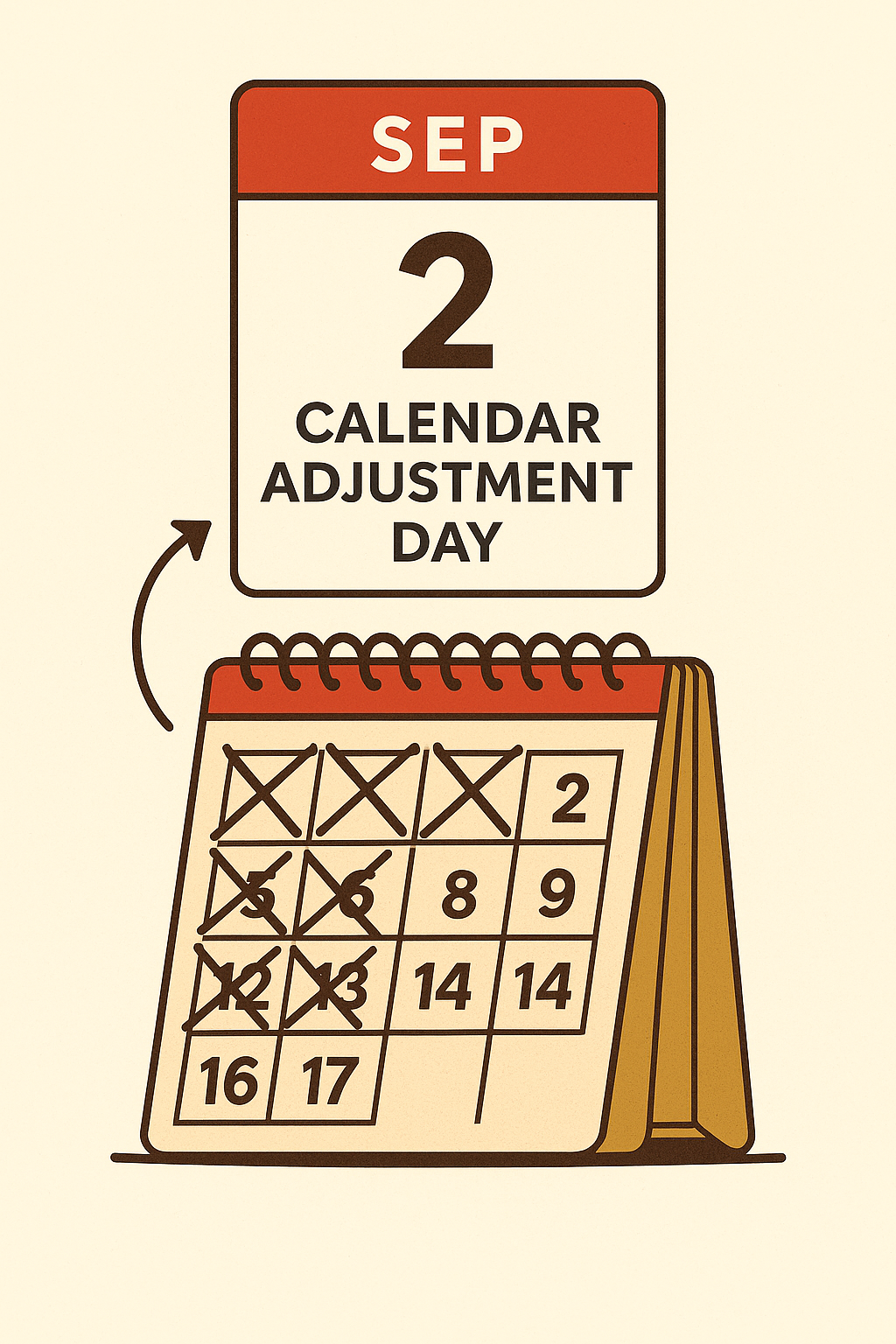 روز ۲ سپتامبر(۱۱،۱۲ شهریور) روز تنظیم تقویم